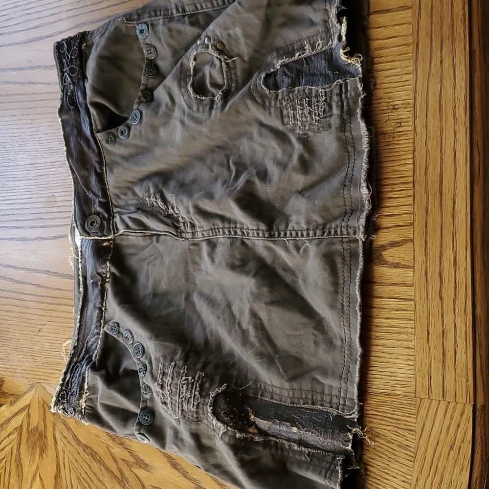 Distressed Brown Skirt